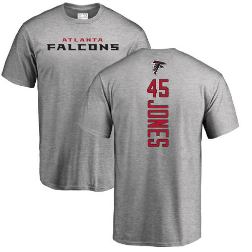 Atlanta Falcons Men Ash Deion Jones Backer NFL Football #45 T Shirt->youth nfl jersey->Youth Jersey